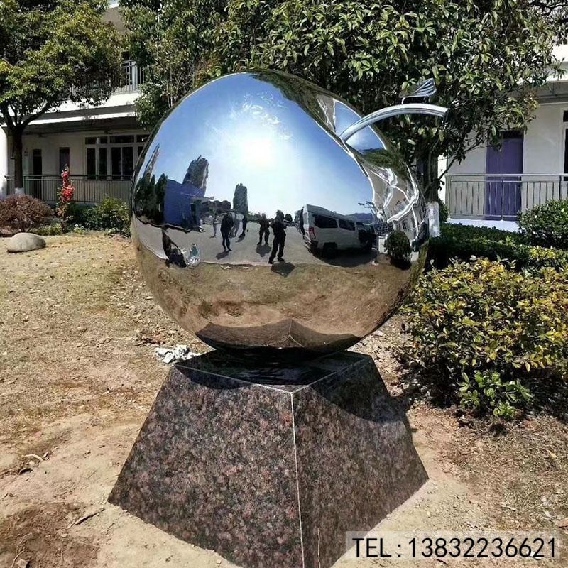 定制不锈钢小区房地产镜面雕塑公园广场雕塑厂家价格