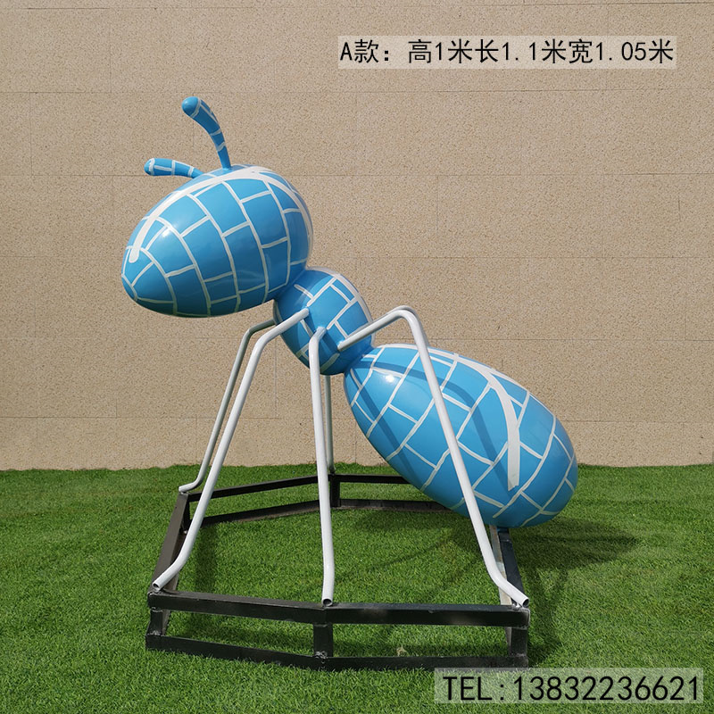 厂家现货不锈钢彩绘蚂蚁雕塑园林造景价格