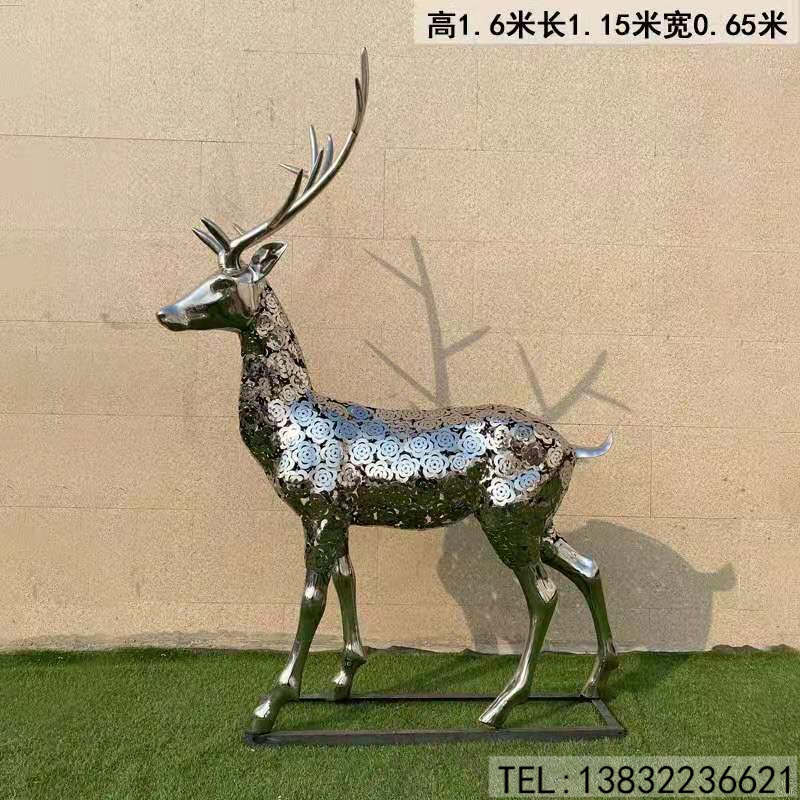 厂家公园不锈钢镂空鹿雕塑现货直销价格